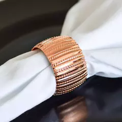 Kit Anel Argola para Guardanapo Rose Gold 6 peças