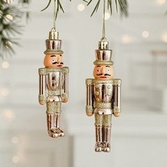 Kit de Enfeite De Natal Soldado Quebra Nozes Dourado na internet