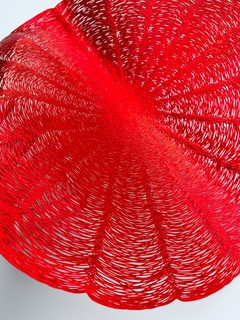 Lugar Americano Redondo Vermelho Metalizado - Mais Vida e Decor