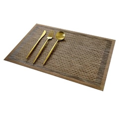 Lugar Americano Retangular Dourado e Marrom - comprar online