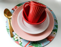 Sousplat em mdf com capa de tecido flamingo na internet