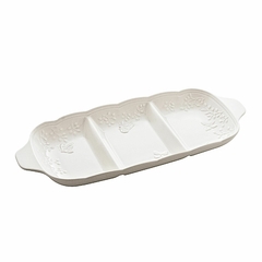 Petisqueira de porcelana com 3 divisões Butterfly Flower - comprar online