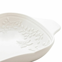 Petisqueira de porcelana com 3 divisões Butterfly Flower - Mais Vida e Decor