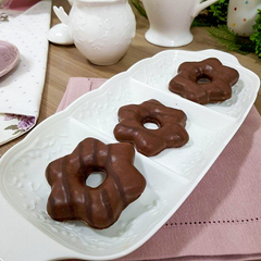 Petisqueira de porcelana com 3 divisões Butterfly Flower - Mais Vida e Decor