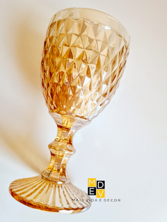 Taça Bico de Abacaxi Âmbar Metalizada - Mais Vida e Decor