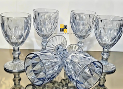 Taça Diamond Azul Luster Metalizada 300ml - Mais Vida e Decor
