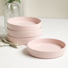 Travessa Redonda Rosa Sofisticate em Cerâmica Fosca - comprar online
