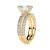 Anel Duble em Ouro Amarelo com Moissanite - buy online