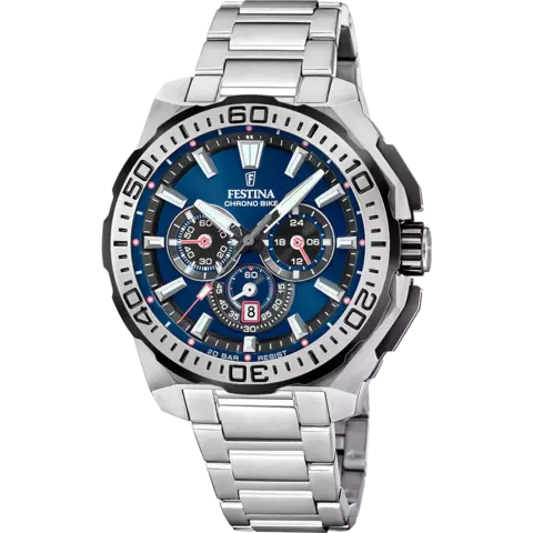 RELOJ DE HOMBRE FESTINA CHRONO BIKE F20724/2 AZUL CORREA DE ACERO - comprar online