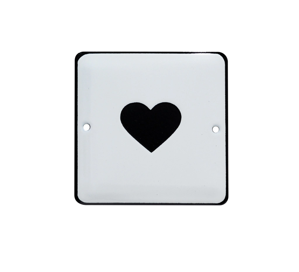 Placa esmaltada- Coração