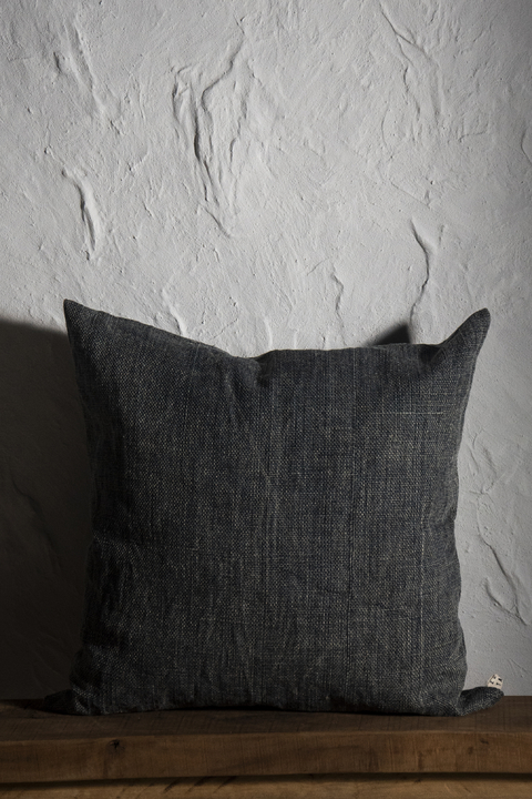 Almohadon yute soft azul cuadrado 60X60 - comprar online