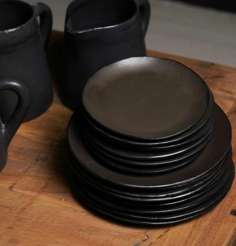 Plato gres artesanal Set*6