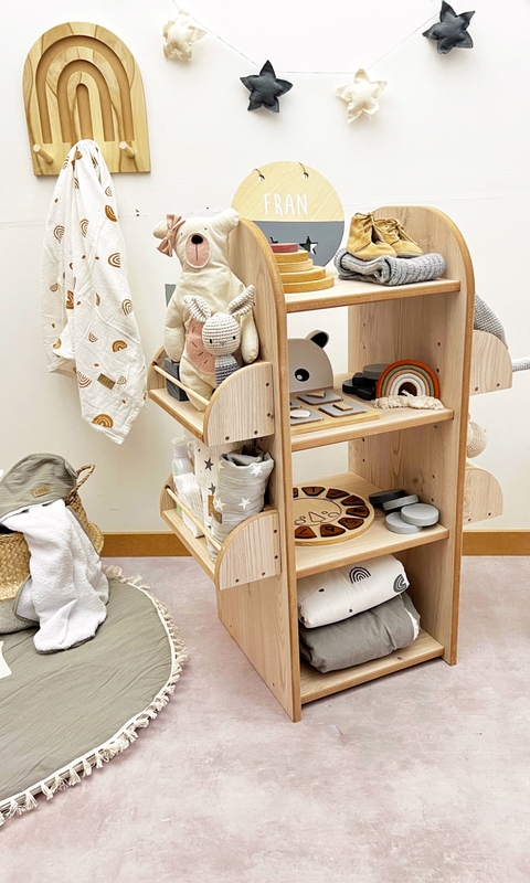 BIBLIOTECA ESTANTE MONTESSORI MODELO TORRE NORDICO