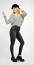 Jean Skinny Mujer Gris Oscuro Tiro Alto Elastizado 404 - Mokin Oficial