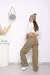 Jean Wide Leg Mujer Gabardina Kaky Tiro Alto 350 - Mokin Oficial