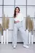 Jean Wide Leg Mujer Gabardina Blanco Celeste Alto 350 en internet