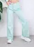 Imagen de Jean Wide Leg Mujer Gabardina Verde Agua Alto 350