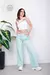 Jean Wide Leg Mujer Gabardina Verde Agua Alto 350 - comprar online
