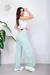 Jean Wide Leg Mujer Gabardina Verde Agua Alto 350 - tienda online