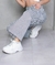 Jean Wide Leg Mujer Rayas Azul Tiro Alto 222