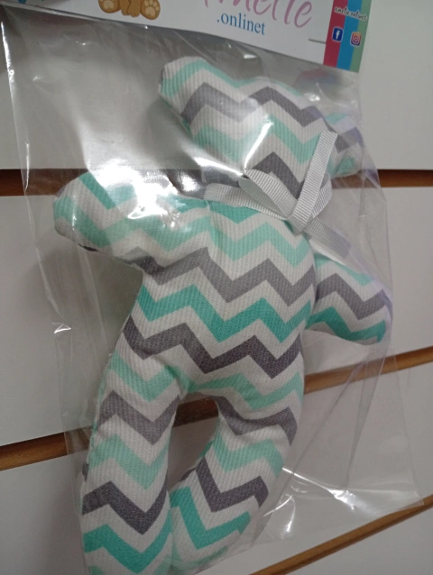 Osito sonajero rayas aqua