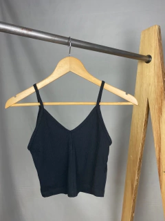 Cropped canelado alça