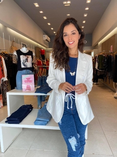 Blazer alongado Branco - comprar online