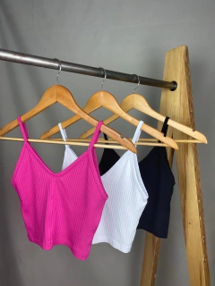 Cropped canelado alça - comprar online