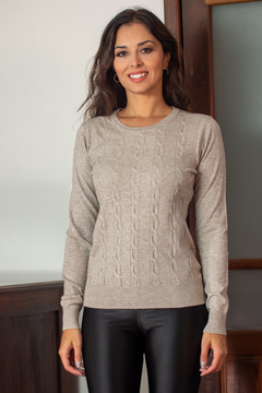 Blusa Tricô Detalhe com Tranças