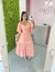 Vestido Luna - salmão c/ flor branca - comprar online