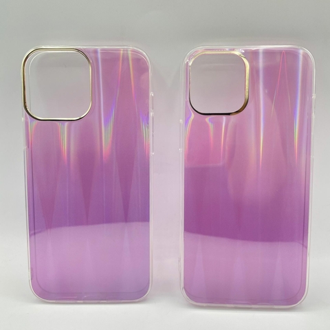 Capa para iPhone Holográfica Rosa com Roxo