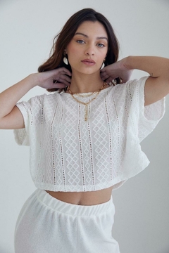 TOP MANGA JAPONESA *CROCHET DE PUNTO* - comprar online