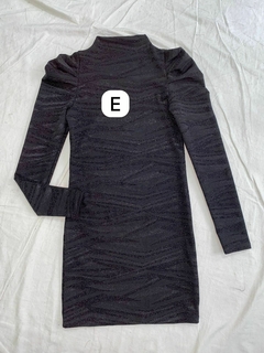 VESTIDO CUELLO PERKINS MANGA TABLAS *LUREX ESTAMPADO* (SALE) en internet
