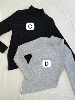MEDIA POLERA MANGA LARGA PICO *LUREX ESTAMPADO* (SALE) - comprar online