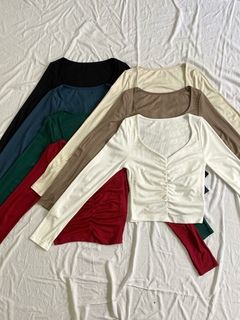 REMERA M/L FRUNCE CENTRAL *MORLEY ALGODON* en internet