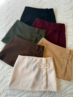 POLLERA MINI 2 BOTONES *PAÑO LISO*