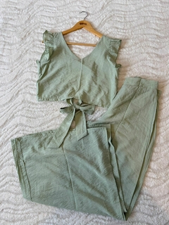 CONJUNTO TOP Y MAXIPALAZO *SEDITA EFECTO ARRUGADO*