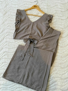 CONJUNTO TOP Y MAXIPALAZO *SEDITA EFECTO ARRUGADO* - tienda online