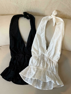 TOP HALTER ELASTICO *BRODERIE*