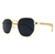 ÓCULOS HEXAGONAL LENTE G15 - DOURADO DETALHES MADEIRA - USE ZAKI