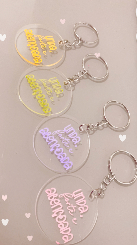 10 chaveirinhos cristal linda forte e abençoada - não é possível personalizar