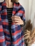 Ruana cuadrille rojo y azul - comprar online