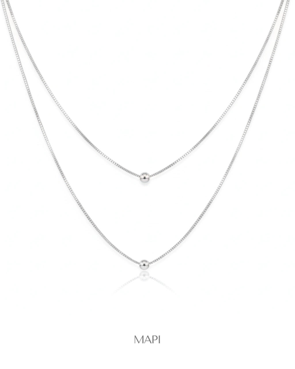Choker Dupla Bolinha de Prata