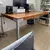 (CFC) Mesa extensible de madera y hierro pintado en gris / 190x90x75 (cerrada) / 240x90x75 (extendida)