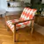 (ID) Sillón de Mesopotamia tapizado con tela de Casa Almacen / 50 x 50 x 35/68