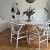 (ID) Mesa con base de madera varillada y tapa de mármol de Carrara de VK Home / 120 x 76