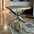 (AS) Mesa madera con patas cromadas / 1 x 78