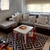 (CF) Sillón modular en L con funda tussor rayada gris y blanca. / 180x90x74 la L / 90x90x74 medio / 90x90x40 esquina