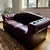 (AS) Sillon Chesterfield de cuero bordo / 1.90 x 90 x 88