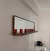 (CF) Estante flotante de madera maciza con espejo / 220x22x44